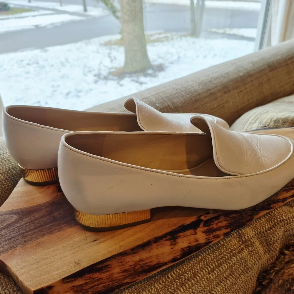 Michael Kors Women's Valerie Leather Slip-On Loafers, Cream, Size 8.5 - Picture 2 of 10